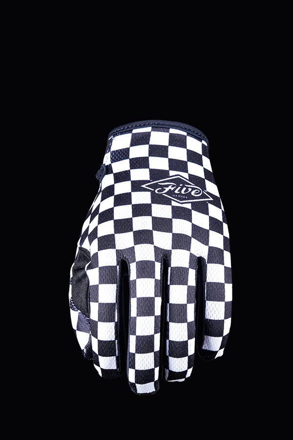 black and white checkered gloves